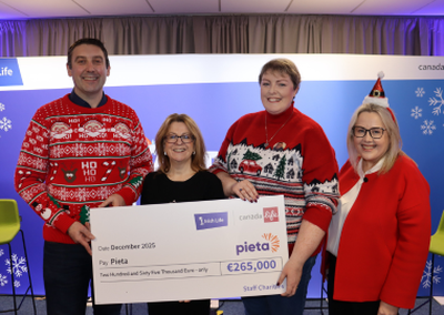 A massive thank you to Irish Life for their incredibly generous donation of €265,000 to Pieta.